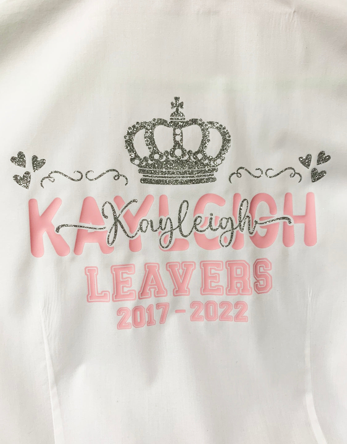 Class of 2025 Girls Glitter Leavers Shirt, Crown Design