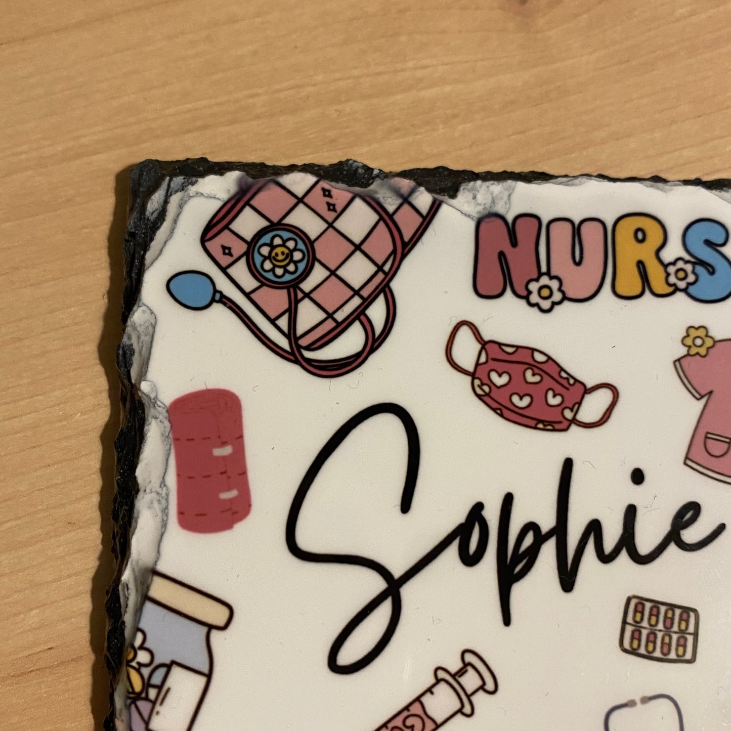 Personalised Nurse Slate Coaster, Nurse, Trainee Nurse, Hospital, Emergency Services