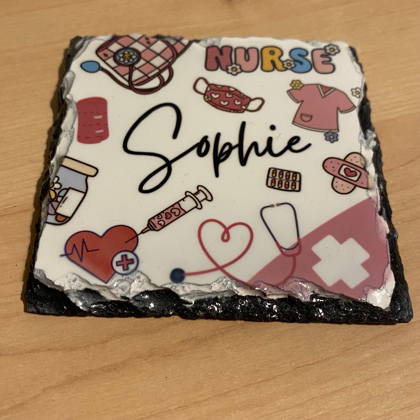Personalised Nurse Slate Coaster, Nurse, Trainee Nurse, Hospital, Emergency Services