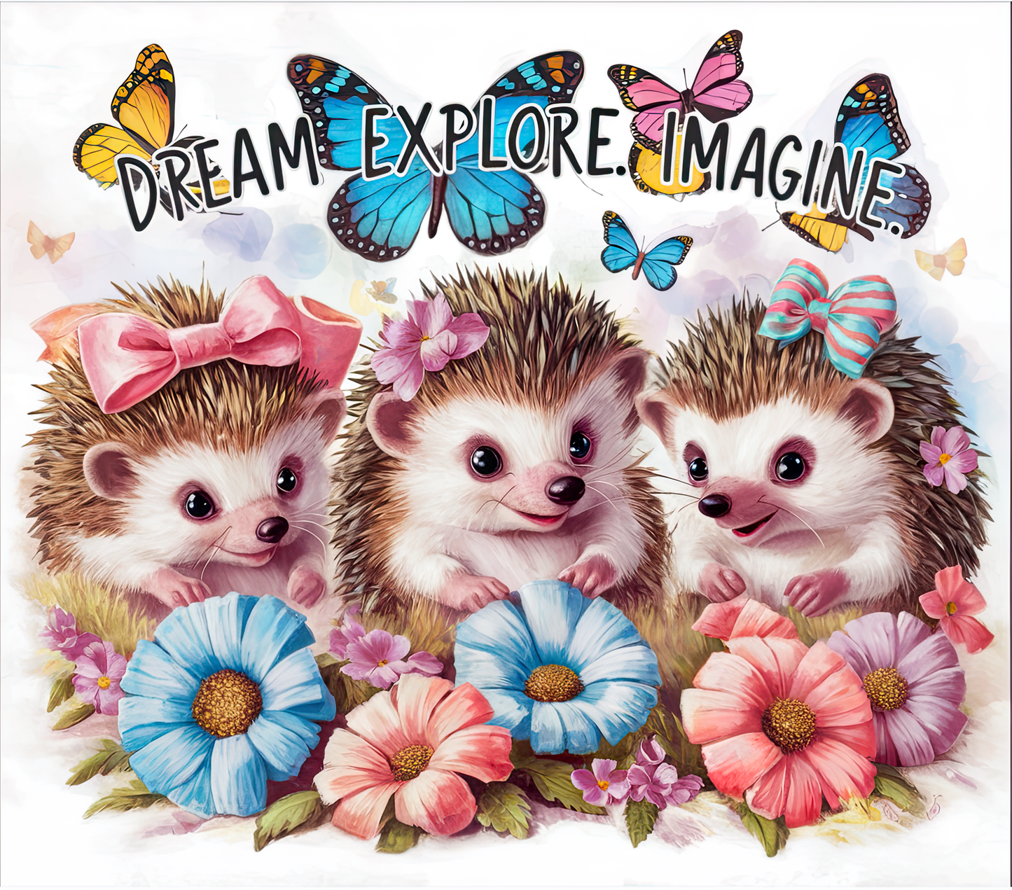 Hedgehog Dream Explore Imagine, 20oz Tumbler, 600ml, Stainless Steel, Metal Straw, Insulated, BPA-FREE