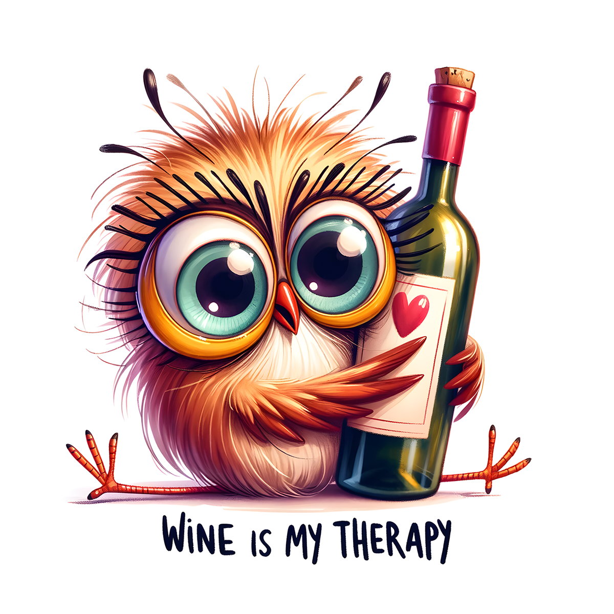 Cork Coaster - Wine is my therapy (Ref: C3)