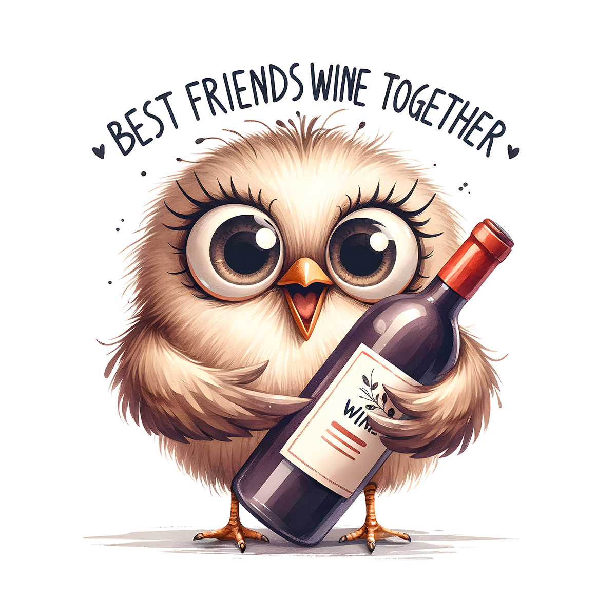 Cork Coaster - Best friends Wine together (Ref: C1)