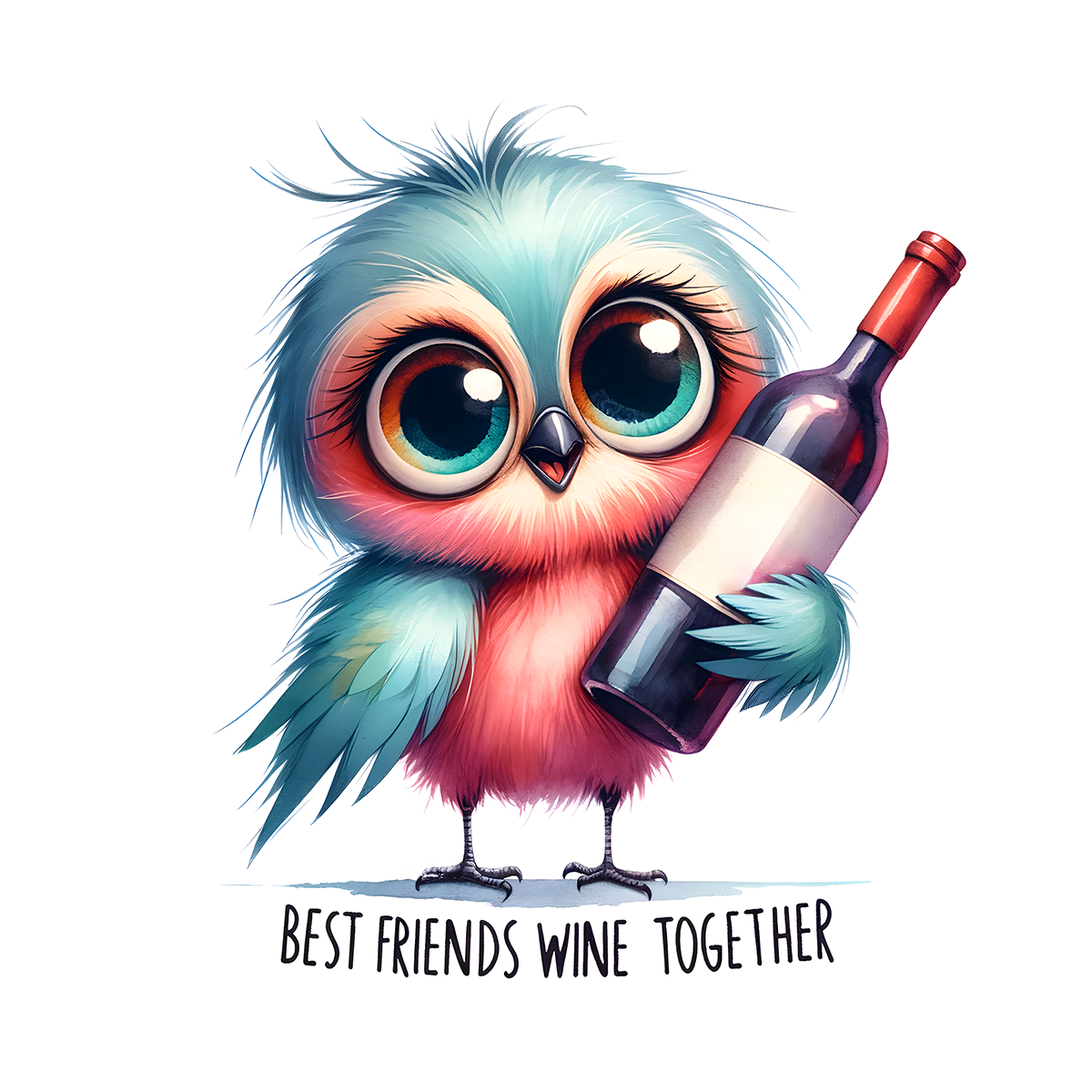 Cork Coaster - Best friends Wine together (Ref: C1)