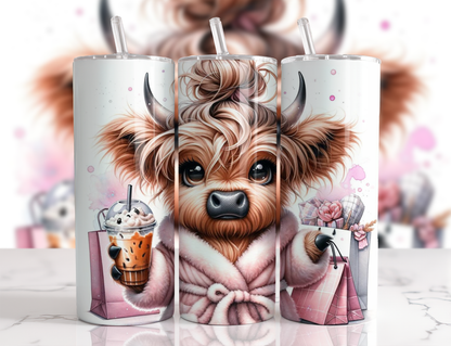 Sassy Highland Cow, 20oz Tumbler, 600ml, Stainless Steel, Metal Straw, Insulated, BPA-FREE