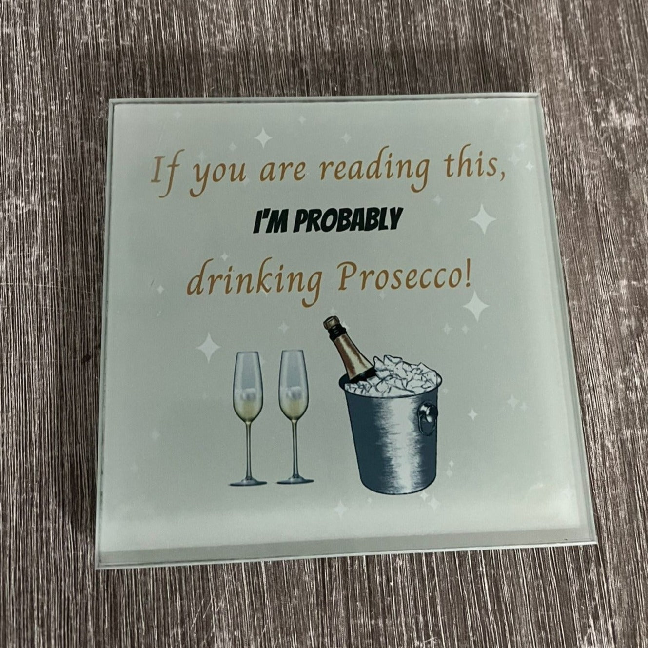 Glass Coaster with rubber feet - Prosecco