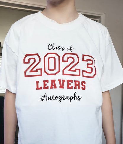 Class of 2024 Glitter Leavers Autograph T-shirt and Pen