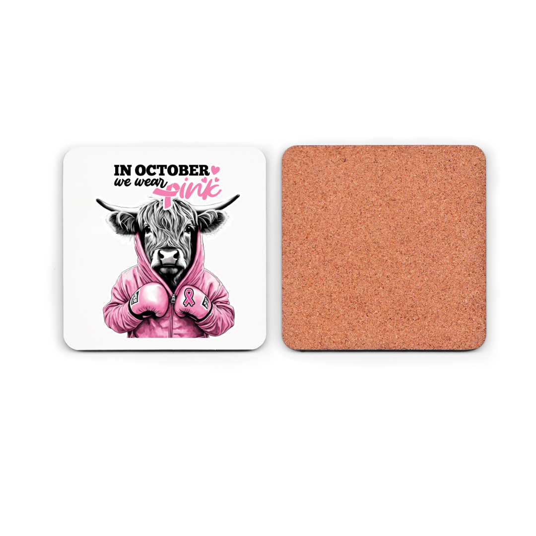 In October we wear Pink Cork Coaster