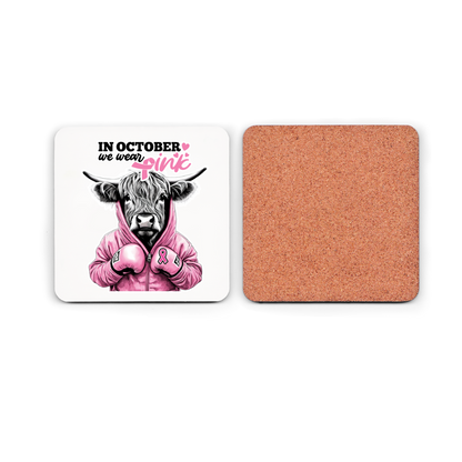 In October we wear Pink Cork Coaster