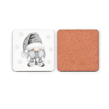 Grey Lady Gonk/Gnome Christmas Cork Coaster