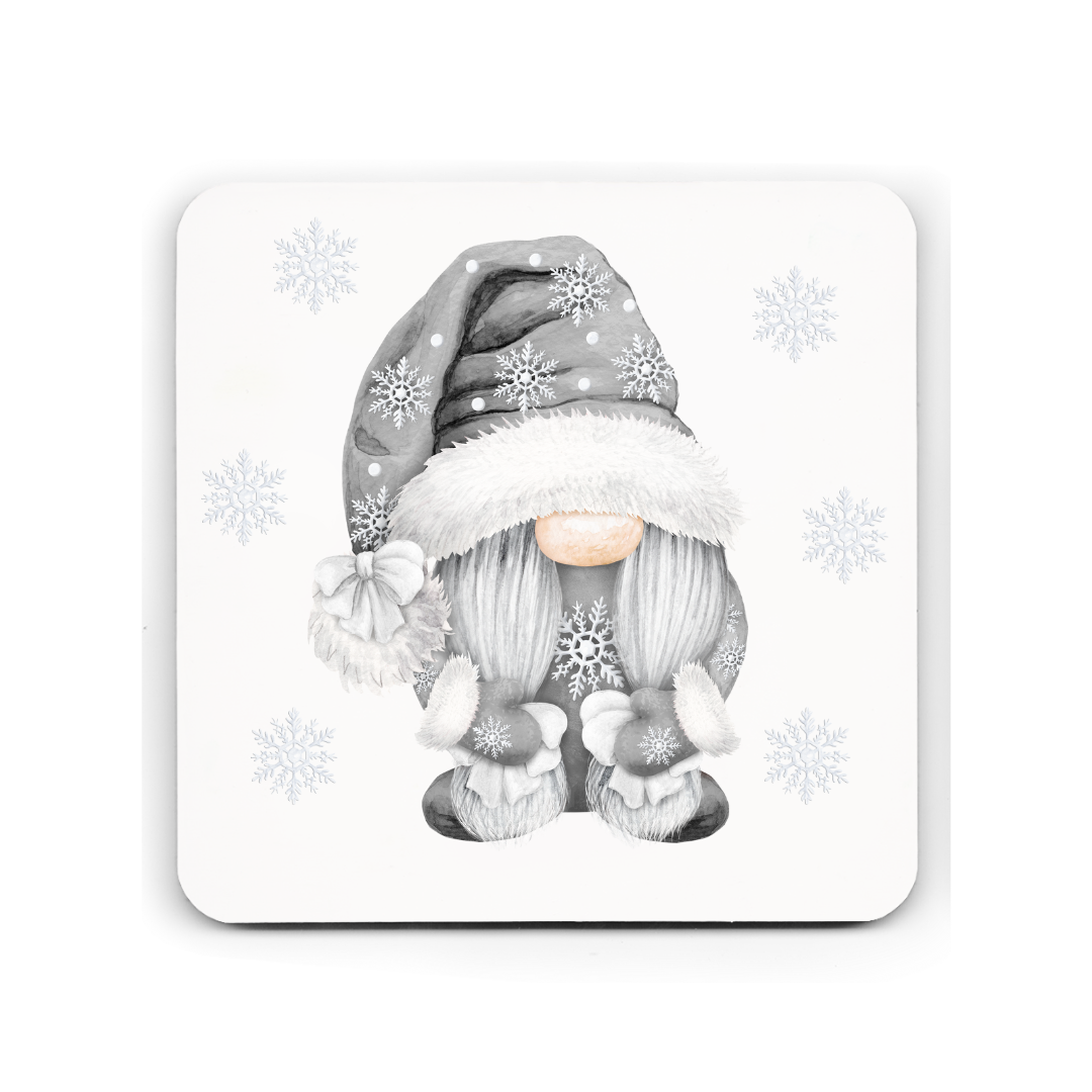 Grey Lady Gonk/Gnome Christmas Cork Coaster