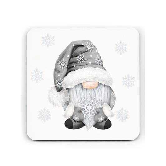 Grey Bearded Gonk/Gnome Christmas Cork Coaster