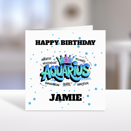 Zodiac Birthday Cards, 12 Star Sign, Personalised