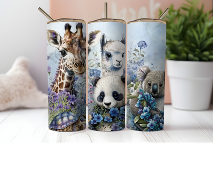 20 oz Blue Safari Animals Tumbler