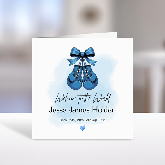 New Baby, Blue Boxing Gloves