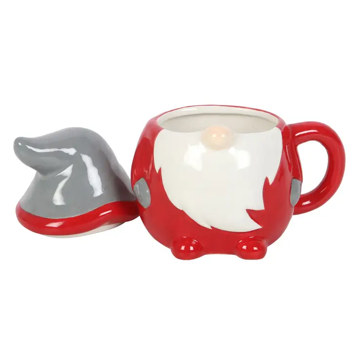 Red and Grey Christmas Gonk Lidded Mug