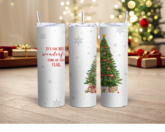 20 oz Christmas Tree Animals Tumbler - Its the most wonderful time of Year