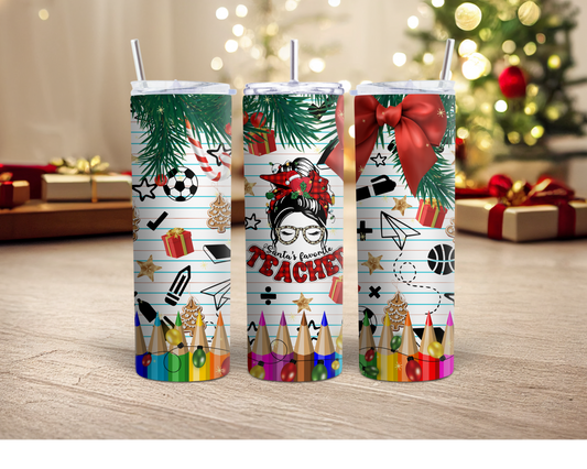 20 oz Christmas Teacher Tumbler