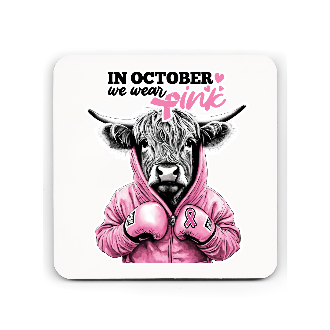 In October we wear Pink Cork Coaster