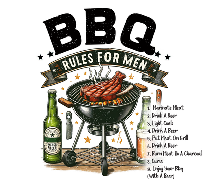 BBQ Rules for Men, 20oz Tumbler, 600ml, Stainless Steel, Metal Straw, Insulated, BPA-FREE