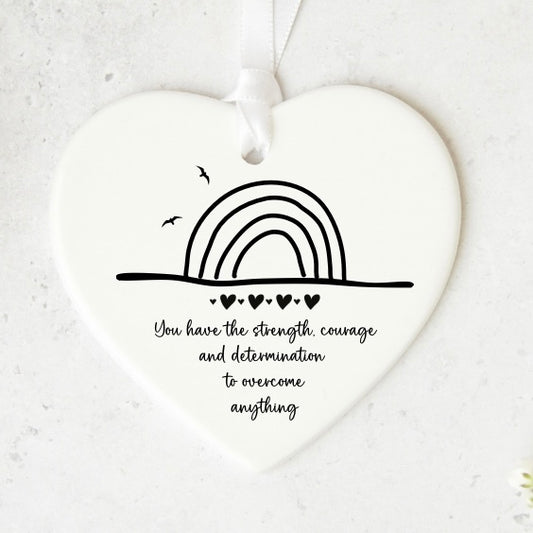 Strength & Courage Ceramic Heart Keepsake