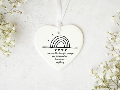 Strength & Courage Ceramic Heart Keepsake