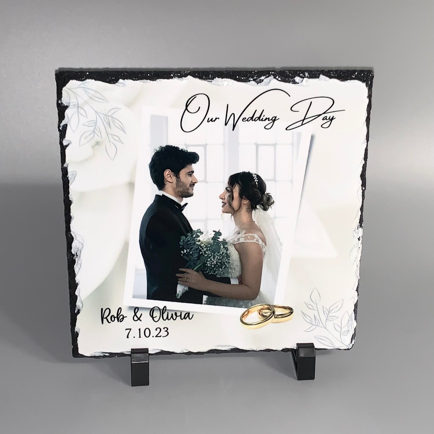 Our Wedding Day Slate 19cm