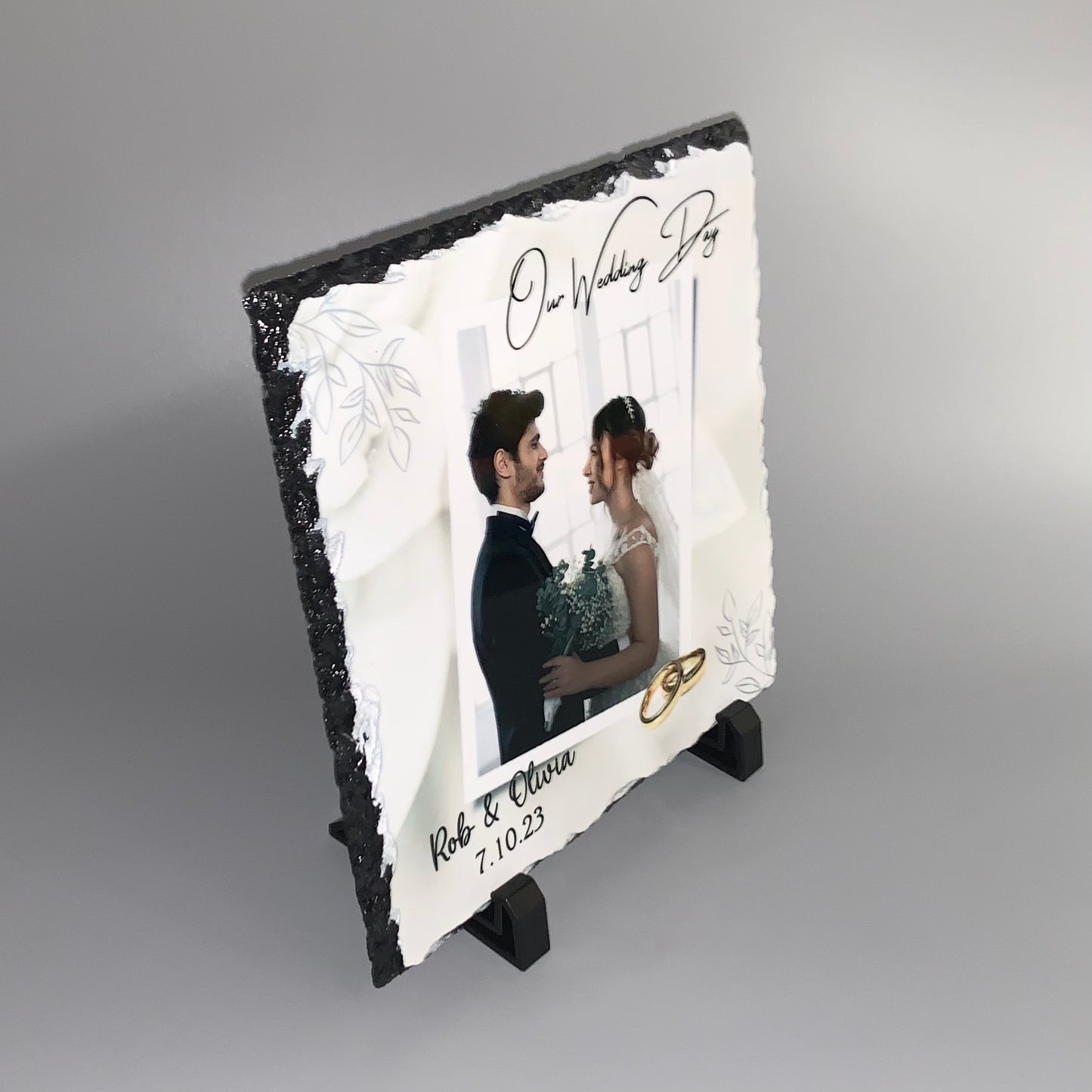 Our Wedding Day Slate 19cm