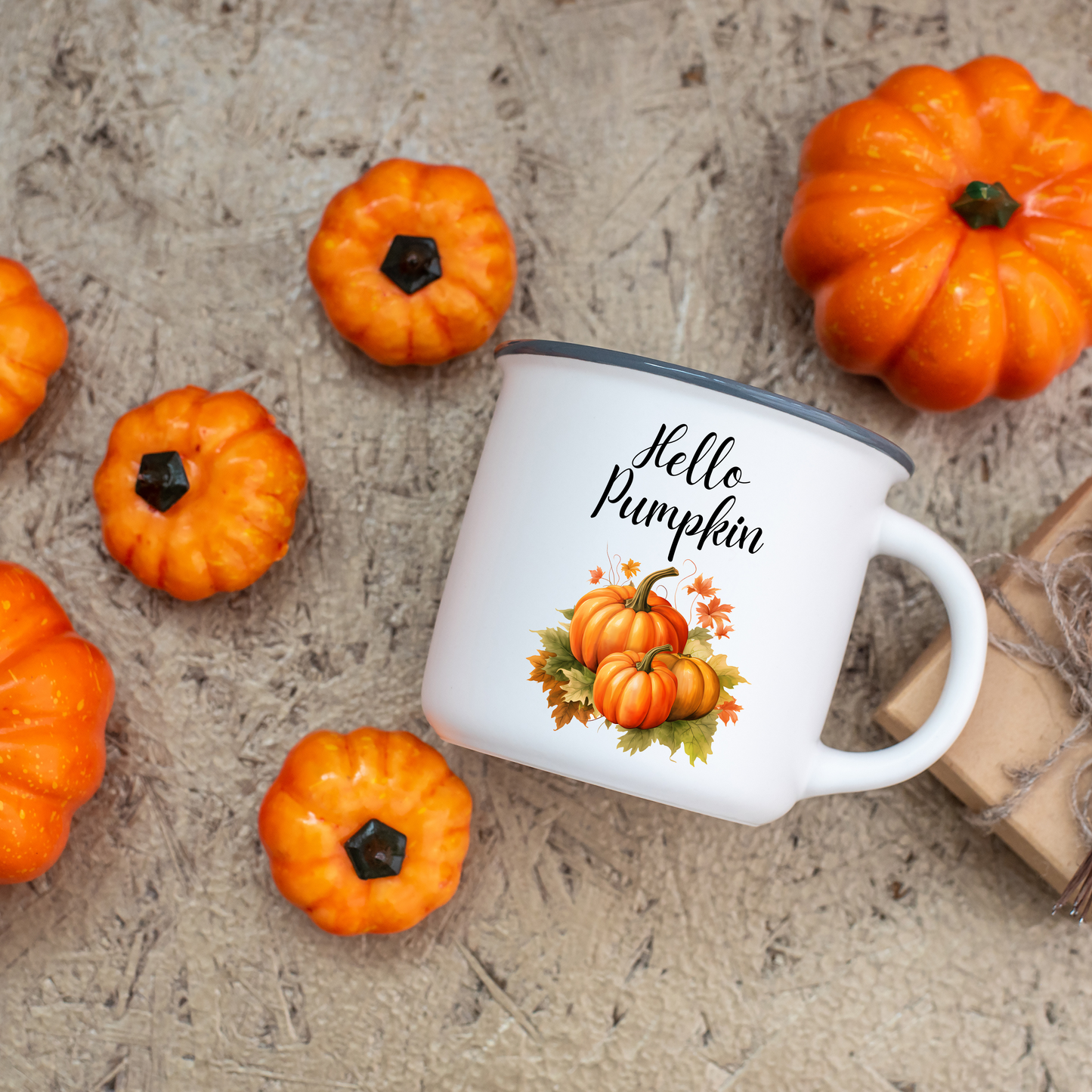 Hello Pumpkin Enamel Mug 12oz