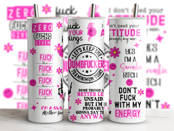 Dumbfuckery Sarcastic, 20oz Tumbler, 600ml, Stainless Steel, Metal Straw, Insulated, BPA-FREE