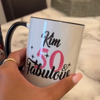 Personalised 50 & Fabulous Photo Mug