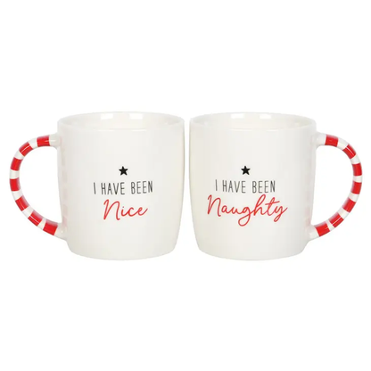 Naughty and Nice Couples Christmas Mug Set