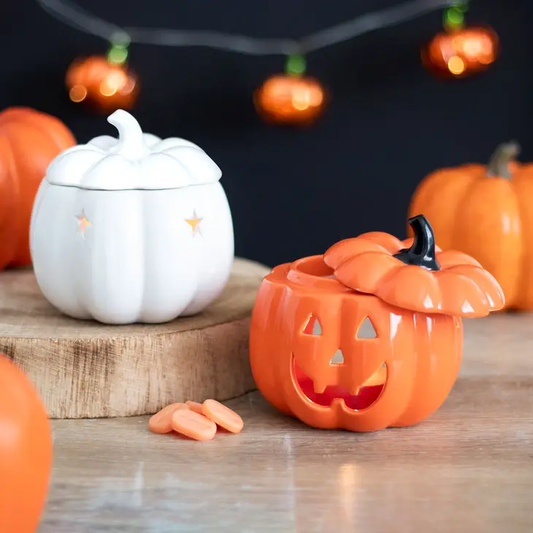 Orange Halloween Jack-O-Lantern Oil Burner and Wax Warmer