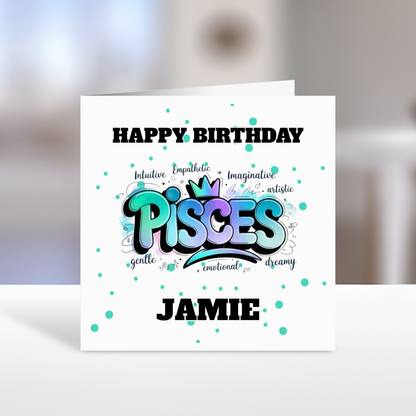 Zodiac Birthday Cards, 12 Star Sign, Personalised