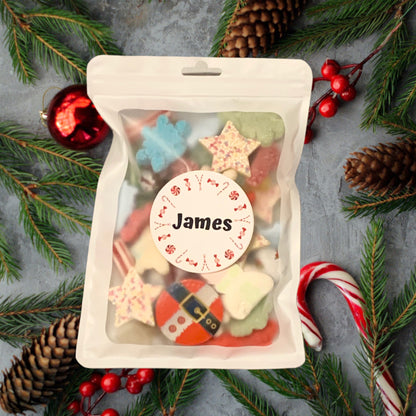 Personalised Christmas Sweet Mix, Treat Pouch, Christmas Eve Box fillers, Stocking Fillers