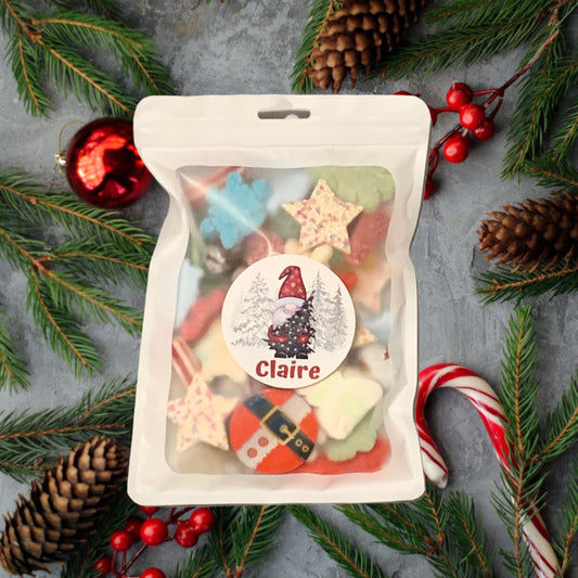 Personalised Christmas Sweet Mix, Treat Pouch, Christmas Eve Box fillers, Stocking Fillers - Girl Gonk