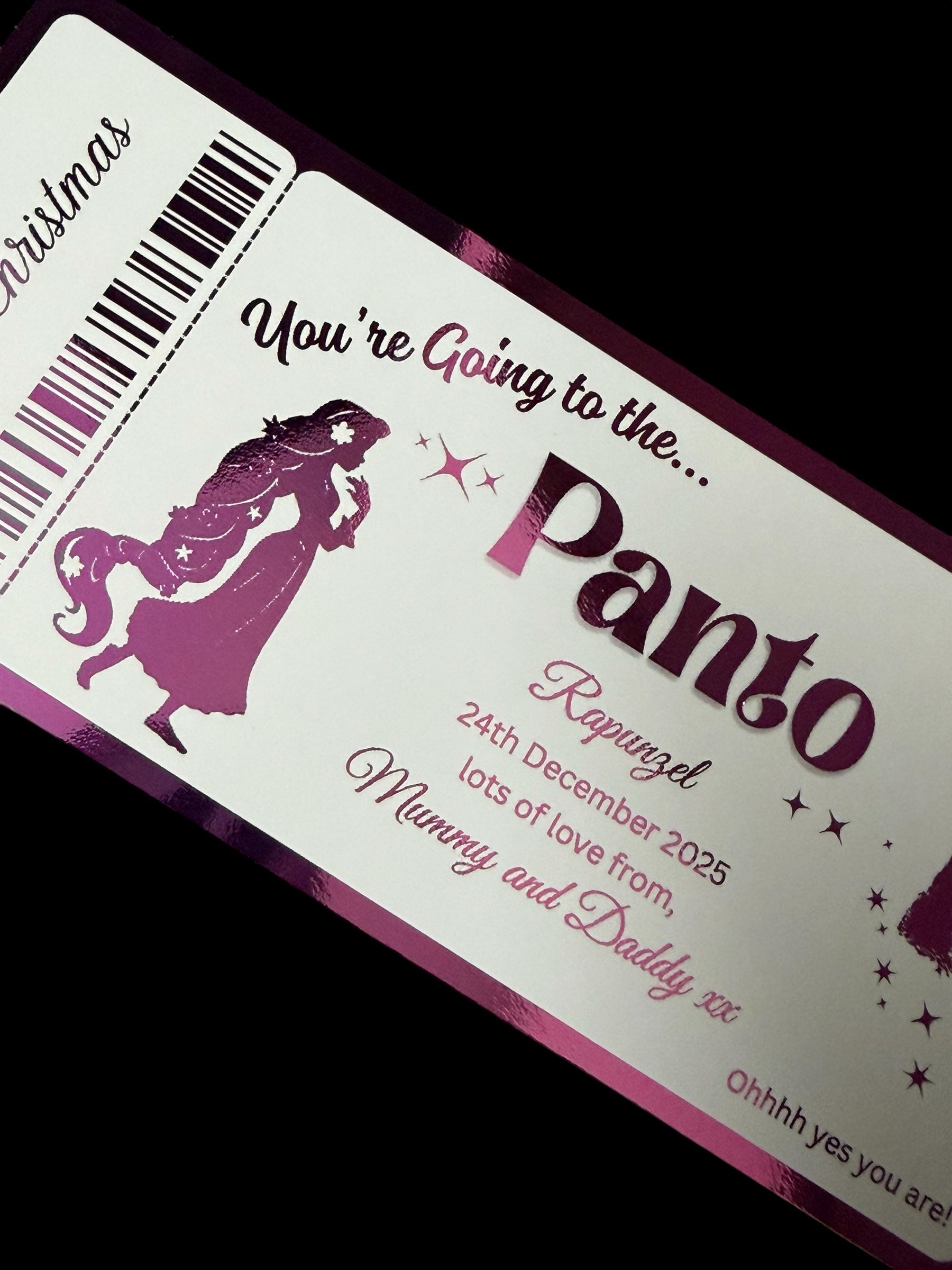 Rapunzel Foiled Pantomime Ticket