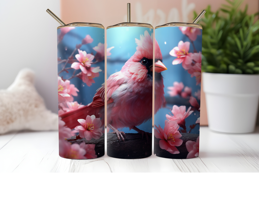 20 oz Pink Bird Tumbler