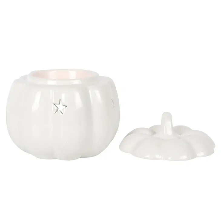 White Fall Pumpkin Halloween Oil Burner and Wax Warmer