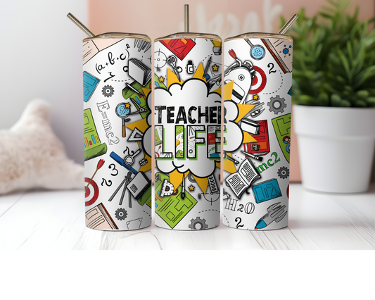 20 oz Teacher Life Green Tumbler