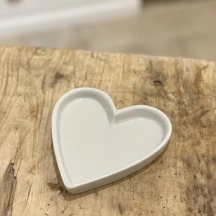 Grey Ceramic Heart Trinket Dish 12cm