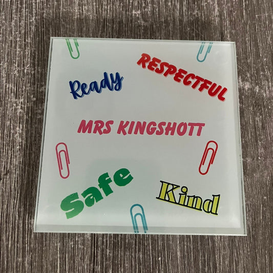 Glass Coaster with rubber feet - Teacher