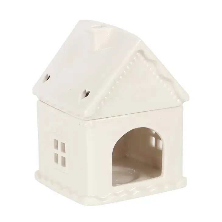 White Christmas Gingerbread House Oil Burner and Wax Warmer