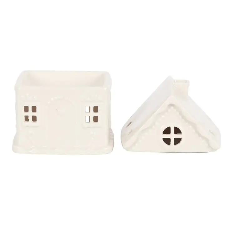 White Christmas Gingerbread House Oil Burner and Wax Warmer