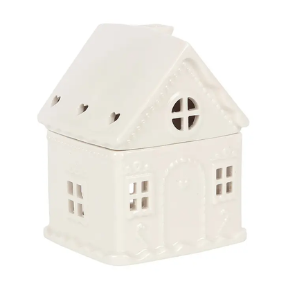 White Christmas Gingerbread House Oil Burner and Wax Warmer