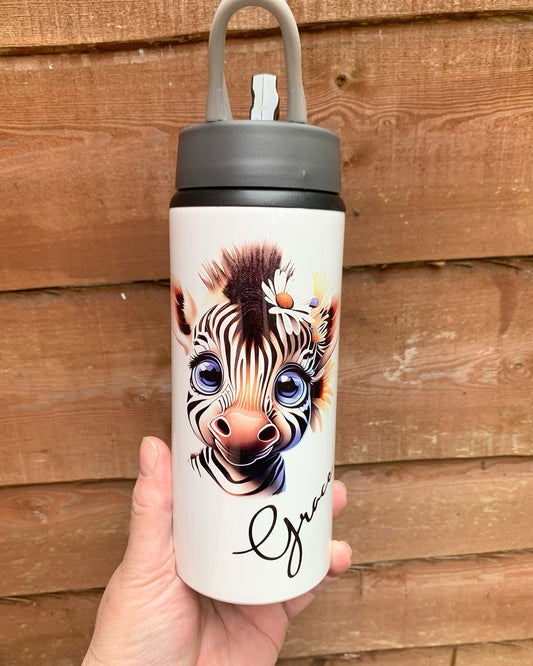 Personalised 650ml Drinks Bottle - Baby Zebra Design