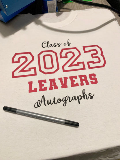 Class of 2024 Glitter Leavers Autograph T-shirt and Pen