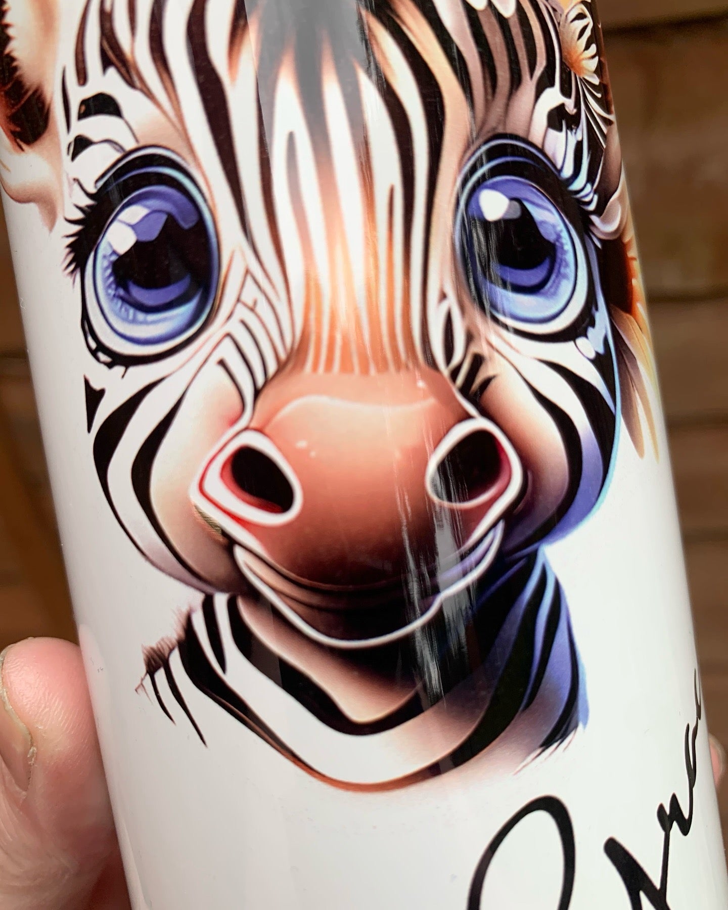 Personalised 650ml Drinks Bottle - Baby Zebra Design