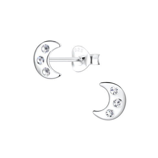 Stirling Silver Moon Ear Studs