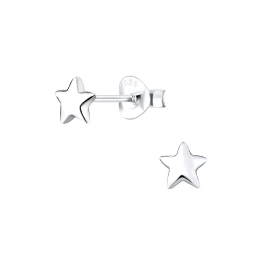 Stirling Silver Star Ear Studs