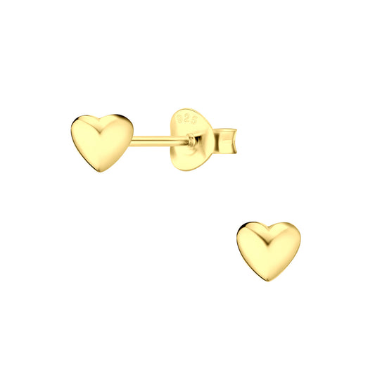 Sterling Silver Gold Plated Heart Ear Studs - Create your own Box